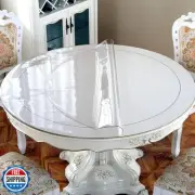 LovePads 1.5mm Thick Clear Round Table Cover Protector 46 Inch Clear Round Ta