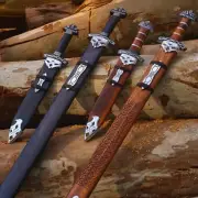Handmade Viking Damascus Sword Set 40" & 17" | Gift for Him | Full Tang Blades