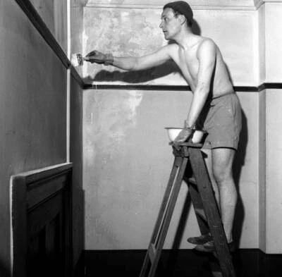 Tony Benn Mp Decorates Labour Party Offices St George Bristol 1957 Photo