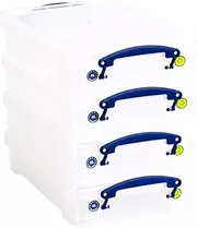 [Really Useful Box] Plastic Storage 4 Litre Clear (Pack Of 4)