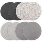 Round Woven Placemats Set of 8 Heat Resistant Placemats 13.5 Inches Farmhouse...