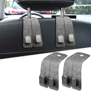 Elegananccy 2 in 1 Seat Headrest Hidden Hook, Leather Purse Hanger Holder for Bags, Car Organizers and Storage Accessories (Gray)