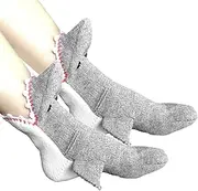 [BeNsil] Knit Crocodile Socks - Fun Animal Shark Socks, Christmas Creative 3D Funky Shark Socks Thick Mouth Open Shark Design, Unisex Shark Crocodile Floor Socks, Novelty Floor Crew Socks for Men Women