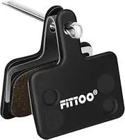 FITTOO Bike Bicycle Disc Brake Pads, Resin Semi Metallic Sintered Ceramic Compound Brake Pad, Full Metal Brake Back Plate, Replacement for Most Disc Brakes Shimano Tektro Logan Xspark