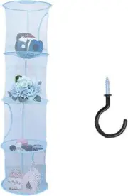 4 Tier Storage Organizer,43.5 x12 Inch Hanging Mesh Basket with Blue