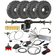 760mm Go Kart Differential Rear Axle Kit 6" Wheels +48V 1000W Electric Motor Kit
