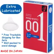 Okamoto 0.01 Extra Lubricated Ultra Sensitive Condom 001 Zero One Thinner Smooth