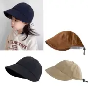 Toddler Spring Bucket Hat Sunproof Hat Gender Neutral Adjustable Drawstring Hat