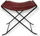 Premium Butler Melton Leather Stool - Elegant and Sturdy Portable Folding stool