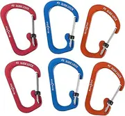 Nite Ize Aluminium SlideLock Carabiner, Size #3, 2 x Blue,Red,Orange
