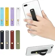 T Tersely 8 Pack Phone Strap Grip, Telescopic Phone Finger Strap Stand, Assorted Colors Silicone Universal Finger Loop for Most Mobile Phones and Cell Phone Case