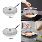 Nonstick Deep Frying Pan Flat Bottom Fry Wok for All Cooktops Stovetop