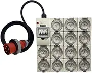 CEEform Power Board 5 Pin 32 Amp Three Phase to 14 x 3 Pin 10 Amp Single Phase Outlet RCBO Protected