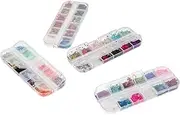 FOYTOKI Nail Glitter Sequins Set 12 Pack Geometric Nail Art Decorations for Makeup Manicure