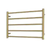 Radiant Brushed Gold 750 x 550mm Round Heated Towel Rail (Right Wiring) GLD-RTR03RIGHT