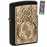 Zippo 49538 Norse Emblem Design Black Matte Pocket Lighter + FLINT PACK