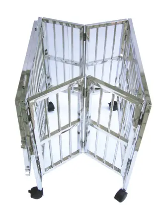 2台尺 折合式白鐵摺疊籠 S203不銹鋼圍片籠 掀頂不鏽鋼管籠 摺疊狗籠 2尺（DK-0815）每件5,040元