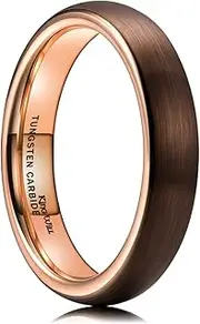 [King Will] BASIC 4mm 6mm 7mm Black Silver Domed Brushed Tungsten Carbide Ring Men Women Wedding Band Comfort Fit
