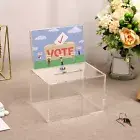 Acrylic Donation Box with Lock Clear Ballot Box with Sign Holder Portable RuNAS