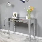Crystal Mirrored Console Table Entryway/Hallway Silver Bedroom Desk Sofa Tables