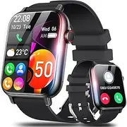 Smart Watch for Men Women (Answer/Make Call), 1.96" HD Screen Smartwatch Compatible with iPhone Android, IP68 Waterproof Fitness and Sleep Tracker, Heart Rate Monitor, 100+ Sports Modes