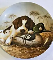 1987 Knowles FIEST ISSUE FIELD PUPPIES DOG TIRED SPRINGER SPANIEL PLATE NEW