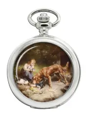 German Spaniel by Carl Reichert Pocket Watch