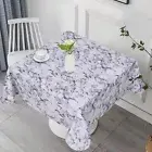 100% Waterproof Square PVC Tablecloth Vinyl Table Cloth Cover with Flannel Ba...
