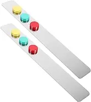 10pcs Mixed Magnetic Buckle Strips Glue Back Iron Magnetic Strips for Whiteboards Bulletin Boards (Blackboard Film Self-Adhesive)