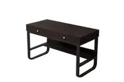 Foret Computer Desk Office Table Storage Drawers Shelf Study Work Metal Walnut