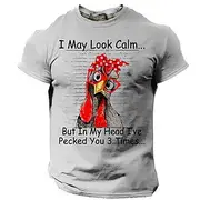 Men's Rude Offensive Veterans Day Patriot Patriotic Veteran Graphic Animal Chick T shirt Short Sleeve T shirt 3D Print Crew Neck Shirt Daily Designer Retro Vin