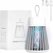LED Mosquito Catcher Lamp, 1200mAh Rechargeable Electric & Fly Zapper Portable Indoor & Outdoor Mosquito Killer Lamp Bug Zapper Insect Repellent, Pest Control Trap for Camping (Garden Grey)