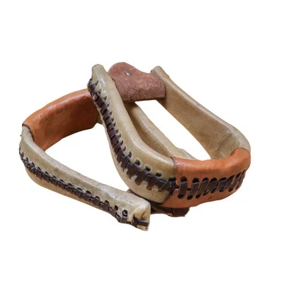 Cowboy Rawhide Bell Bottom Western Stirrups