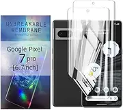 Pack of 2 Screen Protectors for Google Pixel 7 Pro, Hydrogel Screen Protector, Soft, Flexible, Transparent TPU, HD Clear, Scratching, Easy to Apply Screen Protector