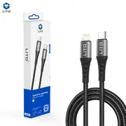 LITO LD08 USB-C To Lightning Nylon braided 100cm - Black