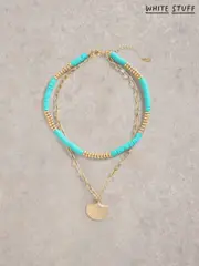 White Stuff Blue Multi Layer Shell Necklace (W22651) | $67