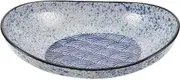 Zerodeko Japanese Ceramic Ingot Bowl Sea Wave Pattern Curry Dish Oval Pasta Plate Salad Mixing Bowls Nesting Bowls Snacks Serving Bowl Cookware for Cooking Baking Prepping