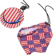 Sets Independence Day Party Accessory Comfortable Mini Hat Cloak for Hamster Guinea Pig and Reptiles