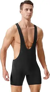 [LORSPORTCH] Men's wrestling singlets, Powerlifting Singlet, Standard Singlet for Men, Active Sleeveless Bodysuit Wrestling Uniform Leotard Jumpsuits