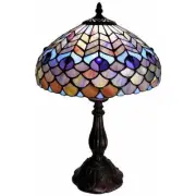 Peacock Stained Glass Tiffany Style Table Accent Lamp 18inch