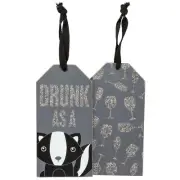 Drunk as a Skunk Glitter Bottle Gift Tag Ornament Primitives by Kathy