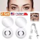 2 Set Women's Magnetic Eyelashes and Applicator Naturally Reuses False Eyelashes