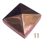 3.5x3.5 Inch Solid Copper Post Cap Fence Post Cap Pyramid Decking Caps w Screws
