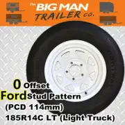 Trailer Wheel White Sunraysia Rim and Tyre Light Truck 14x6 185 Ford +14 offset