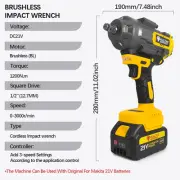 Electric Goddess Brushless Motor Electric Impact Wrench Cordless Torque Recharge