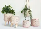 Terrazzo Stone Planter Series - Legs Rope Hanging Indoor Outdoor Plant Pot Decor