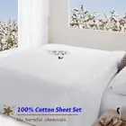 Hotel 2000TC Cotton Bed Flat Fitted Sheet Pillowcase Sets Queen King Single AUS