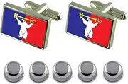 [Select Gifts] Shirt Dress Studs Norilsk City Russia Flag Cufflinks