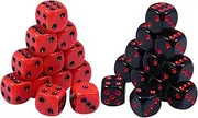 CORHAD 6-Sided Novelty Dices 24 Piece Set Acrylic Game Dices Safe Rounded Corners for Parties Games