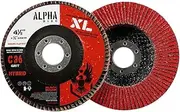 BHA Alpha Disc High Density Ceramic Flap Discs Jumbo Grinding Wheels XL, 4.5" x 7/8" - 5 Pack (36 Grit)